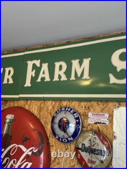 Vintage Porcelain Clover Farm Store Sign Gorgeous Display Large Rare Advertising