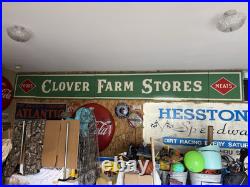 Vintage Porcelain Clover Farm Store Sign Gorgeous Display Large Rare Advertising