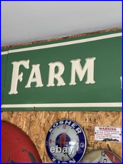 Vintage Porcelain Clover Farm Store Sign Gorgeous Display Large Rare Advertising