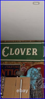 Vintage Porcelain Clover Farm Store Sign Gorgeous Display Large Rare Advertising