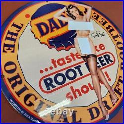 Vintage Porcelain Dads Root Beer Sign With American Actress Jane Russell