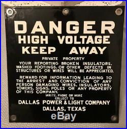 Vintage Porcelain Danger High Voltage Sign (1)