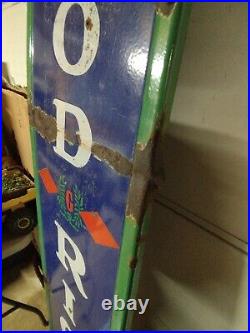 Vintage Porcelain Goodrich Tires Sign Gasoline 77 inch. Great Patina