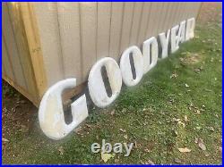 Vintage Porcelain Goodyear Tires Advertising Sign Dealer Letters Rare Lot #1