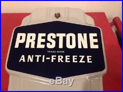 Vintage Porcelain Metal Prestone Antifreeze 36 Thermometer Gas Oil Advertising