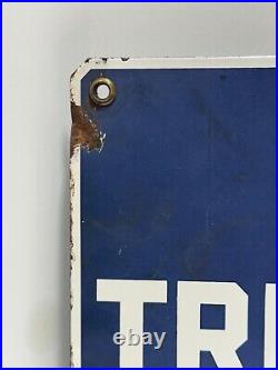 Vintage Porcelain Sign No Trespassing Consumers Power 21 X 12 Industrial Sign