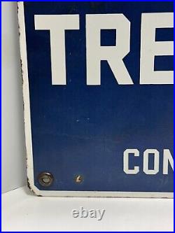 Vintage Porcelain Sign No Trespassing Consumers Power 21 X 12 Industrial Sign