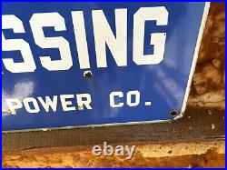 Vintage Porcelain Sign No Trespassing Consumers Power 21x12 Advertising Sign