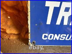 Vintage Porcelain Sign No Trespassing Consumers Power 21x12 Advertising Sign