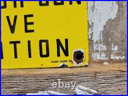 Vintage Porcelain Sign Old Caution Check Your Gun For Live Ammunition Firearms