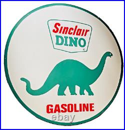 Vintage Porcelain Sinclair Dino Gasoline 48 Inch Round Advertising Enamel Sign