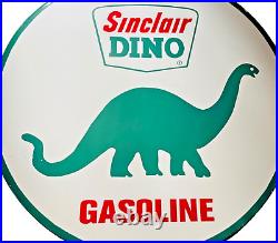 Vintage Porcelain Sinclair Dino Gasoline 48 Inch Round Advertising Enamel Sign