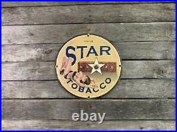 Vintage Porcelain Star Tobacco Gas And Oil Sign