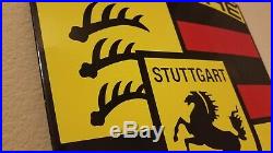 Vintage Porsche Porcelain Gas Germany Stuttgart Dealership Service Sales Sign