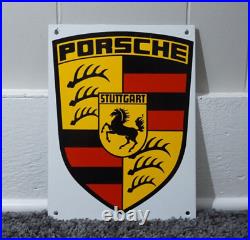 Vintage Porsche Porcelain Metal Gas Oil Sign Service Station Pump Dealer Ad Rare