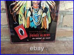 Vintage Princealbert Cigar Pipe Tobacco Porcelain Metal Gas Ad Sign 12 X 8