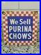 Vintage-Purina-Chows-Porcelain-Sign-Dog-Cat-Pet-Food-Oil-Gas-Station-Farm-Barn-01-rnv