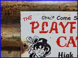 Vintage Pussycat House Porcelain Sign Gentlemans Bar Brothel Ladies Club Women