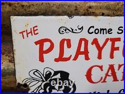 Vintage Pussycat House Porcelain Sign Gentlemans Bar Brothel Ladies Club Women