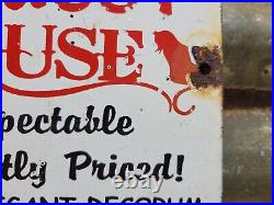 Vintage Pussycat House Porcelain Sign Gentlemans Bar Brothel Ladies Club Women