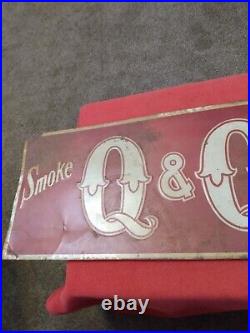 Vintage Q Q Perfectos Tin Tacker Advertising Sign original rare new york