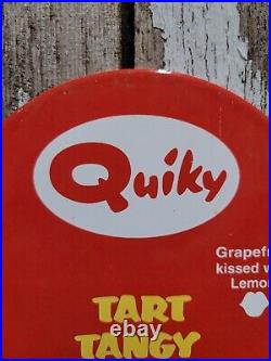 Vintage Quiky Porcelain Sign Old Soda Pop Beverage Grocery Drink Food Gas Oil