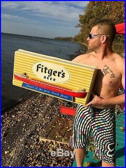 Vintage RARE Fitgers Beer Ore Boat Light Sign Duluth MN GREAT ONE