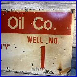 Vintage RARE Getty Oil Co. Lease Sign Well No. 1 Texas Oil Sign Shaeffer Ranch