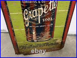 Vintage RARE Vertical Grapette Bottle GRAPE Soda Drink Sign 13 x 39 GAS OIL CO