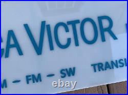 Vintage RCA VICTOR RADIOS Retail Store Dealer ADVERTISING SIGN Plastic Panel