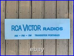 Vintage RCA VICTOR RADIOS Retail Store Dealer ADVERTISING SIGN Plastic Panel