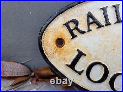 Vintage Railroad Crossing Sign Cast Iron Stop Look Listen Train Track Warning