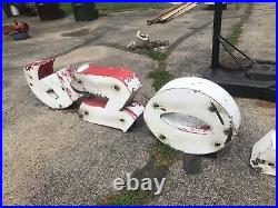 Vintage Rare 1950's Firestone Metal Neon Porcelain Sign Letters Bellows Parts