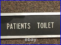 Vintage Rare Asylum State Hospital Sign Patients Toilet Bathroom Sign Original