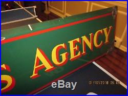 Vintage Rare Authentic Railway Express Agency Porcelain on Steel 3-Color Sign-EC