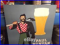 Vintage Rare Early Paul Bunyan Beer Sign Mint Never Used Brainerd MN