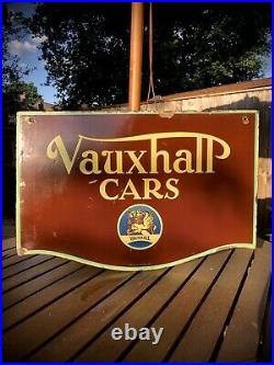 Vintage Rare Original VAUXHALL CARS enamel Sign