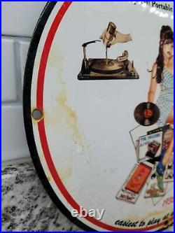 Vintage Rca Victor Porcelain Sign Radio Music Record Victrola Repair Gas Oil USA