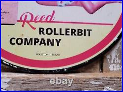 Vintage Reed Porcelain Sign Rollerbit Drill Bit Powertool Tool Engineer Wrench