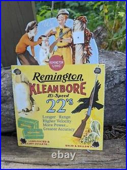 Vintage Remington Kleanbore. 22 Ammo Porcelain Sign 8 X 5.25