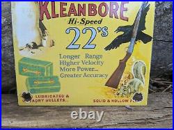 Vintage Remington Kleanbore. 22 Ammo Porcelain Sign 8 X 5.25