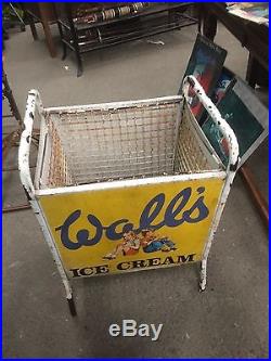 Vintage Retro Advertising Walls Ice Cream Enamel Sign Litter Bin 4 Signs