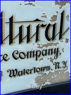 Vintage Reverse Glass Painted Advertising Sign Agricultural Insurance Watertown