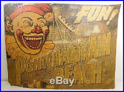Vintage Roller Coaster Sign Amusement Park PONTCHARTRAIN Beach Fun! Closed 1983