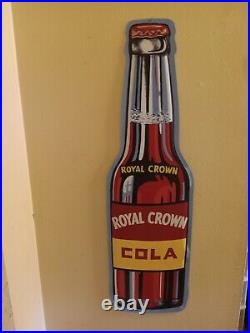 Vintage Royal Crown Cola, Metal, embosed adv. Sign Bottle32x9 1/2