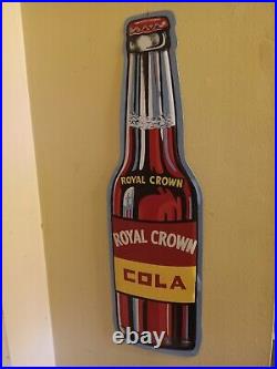 Vintage Royal Crown Cola, Metal, embosed adv. Sign Bottle32x9 1/2