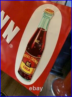 Vintage Royal Crown Soda Tin Embossed 30 Advertising Sign Watch Video