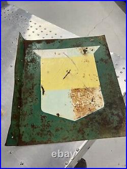 Vintage S&H GREEN STAMPS Metal 2-Sided Advertising Store SIGN 21 X 19 s & H