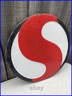 Vintage SAFEWAY 1950-60s Grocery Dairy 18 Inch Embossed Porcelain Farm Cow Sign