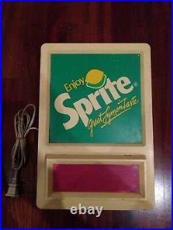 Vintage SPRITE Soda Pop Lighted Digital Wall Clock SIGN Advertising WORKS